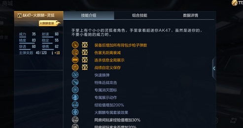 穿越火线手游ak47火麒麟灵狐基本信息介绍 隐藏副本快速完成