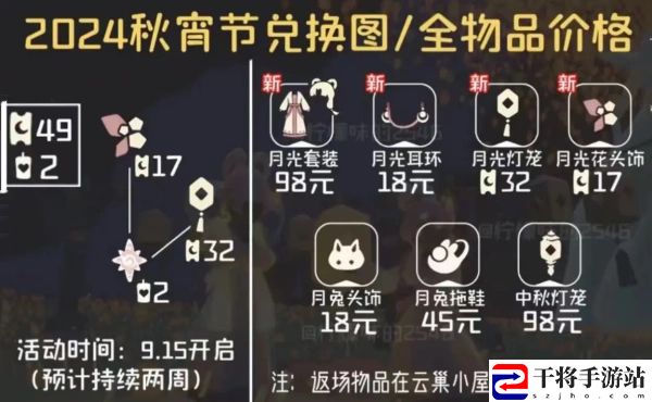 光遇2024年秋宵节物品兑换图一览：游戏活动预告与参与攻略