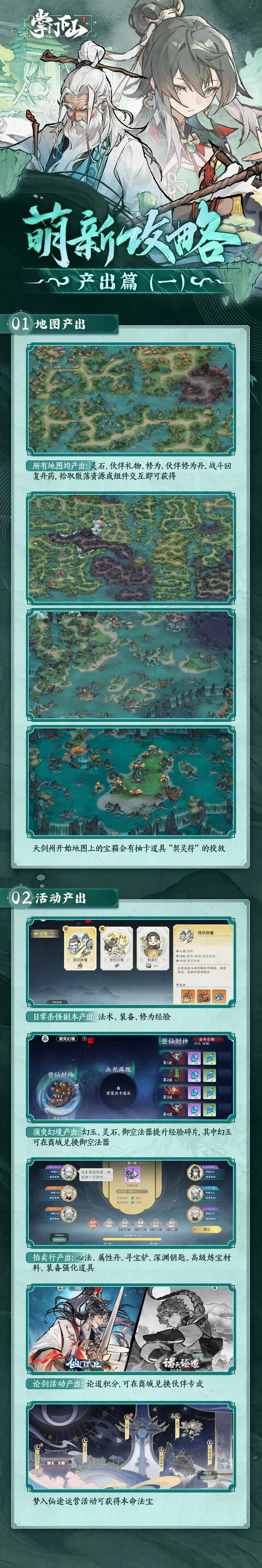 掌门下山所有渠道产出材料道具一图流汇总