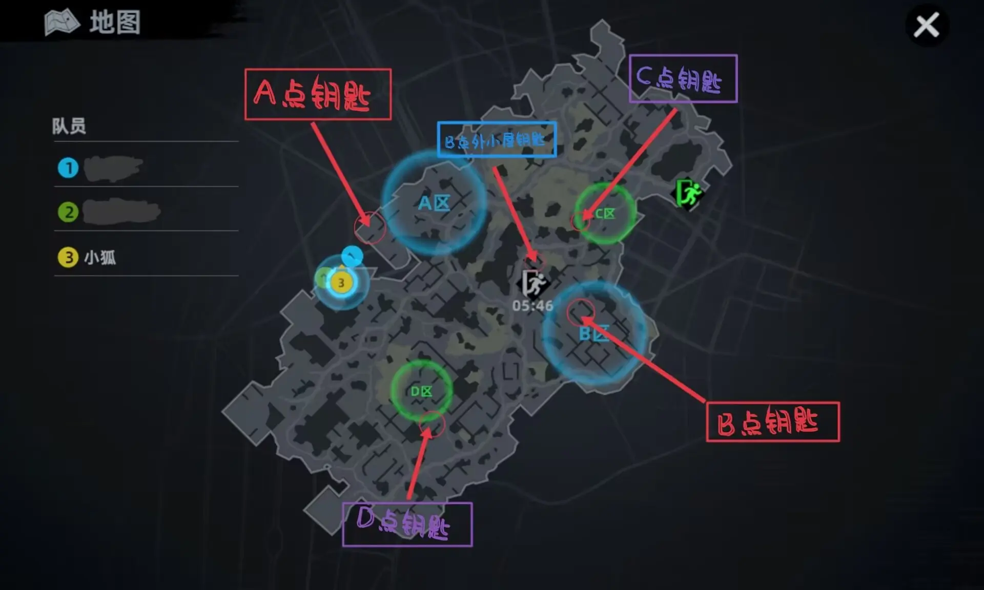 代号撤离钥匙房与免保位置汇总